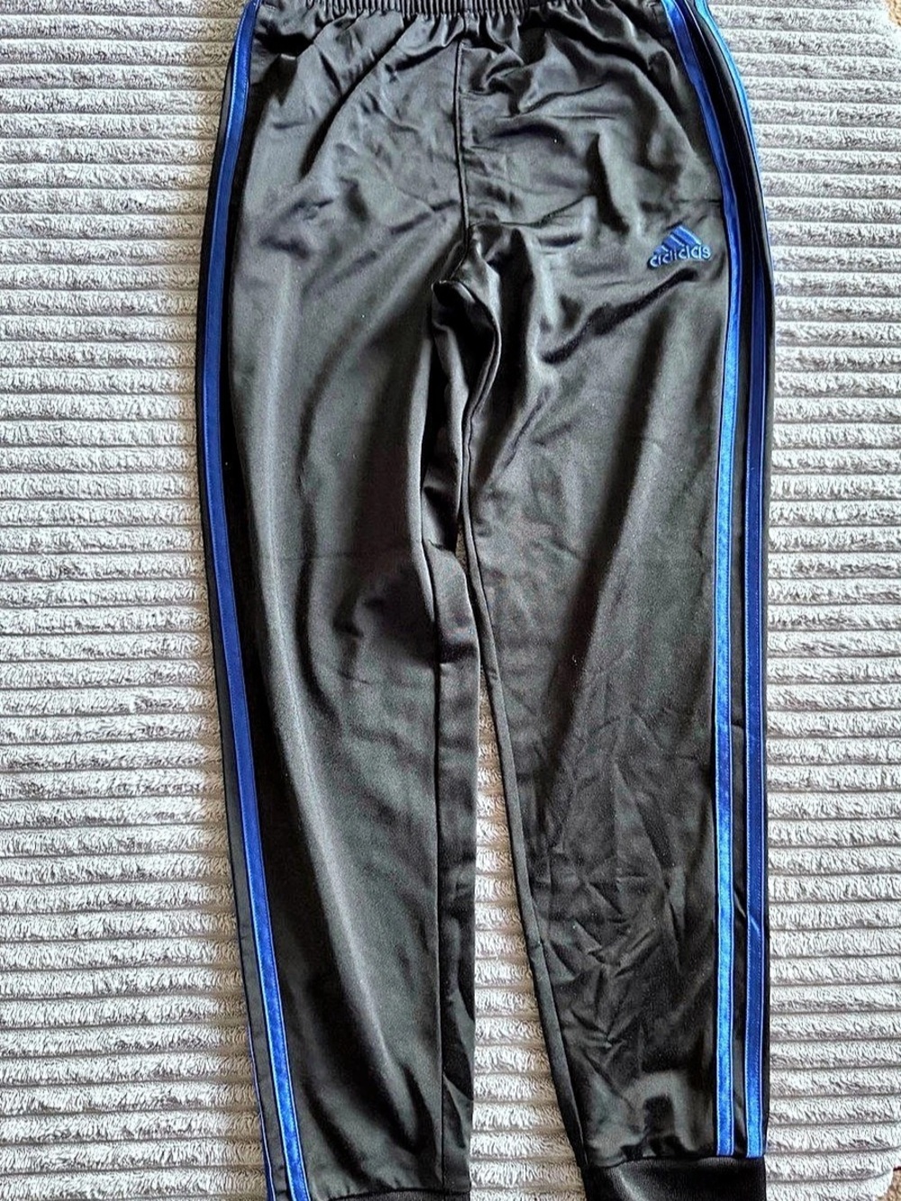 adidas 3-Stripe Tricot Joggers youth  Black & Blue Medium